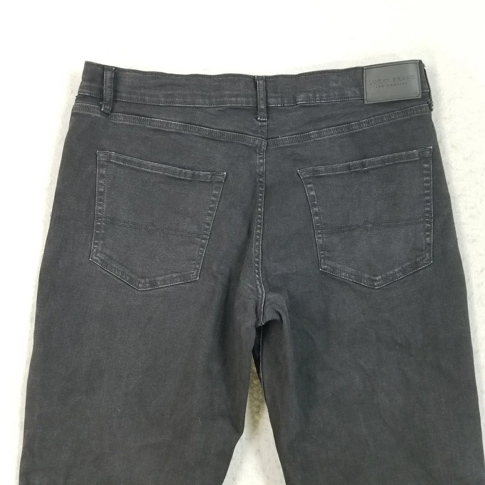 Lucky Brand Jeans Mens‎ 38x34 Black 410 Athletic Straight Stretch Denim Pants